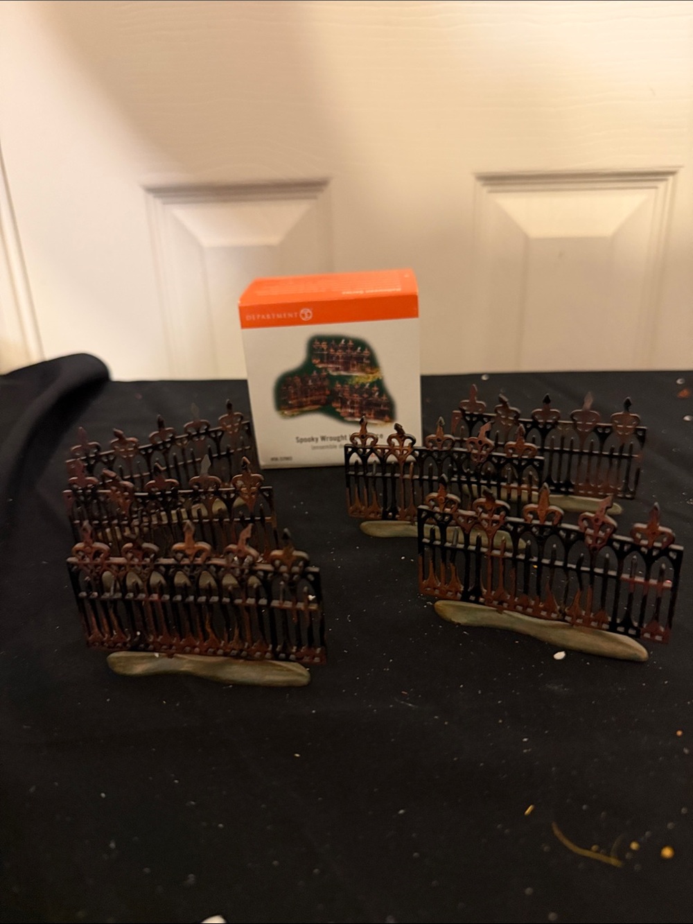 Department 56 Halloween Wrought Iron Fence in Brown and Black